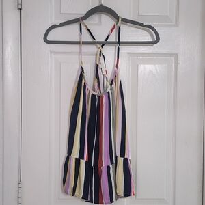 LOFT Colorful Striped Halter Top
